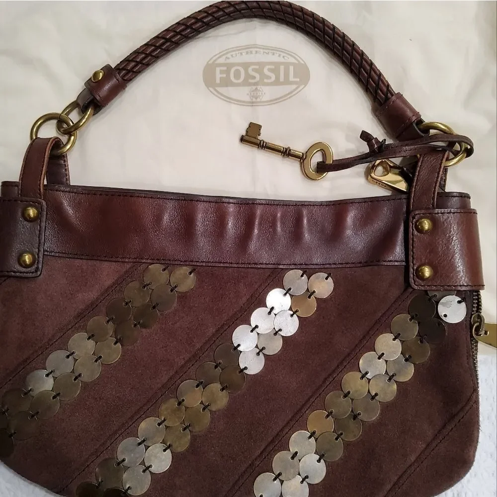 Fossil Fifty Four Whitney Suede Hobo Bag